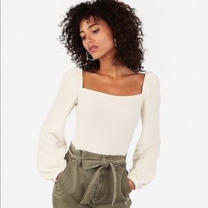 Express Square Puff Sleeve Top. Size LARGE